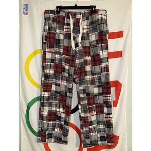 Vintage Y2K American Eagle Plaid Patchwork Pants Mens Large Drawstring Lounge